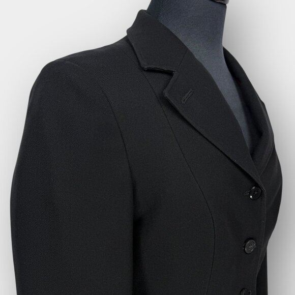 Harry Hall Womens Equestrian Riding Jacket Black 4 Button Made in England Lined - Picture 4 of 15